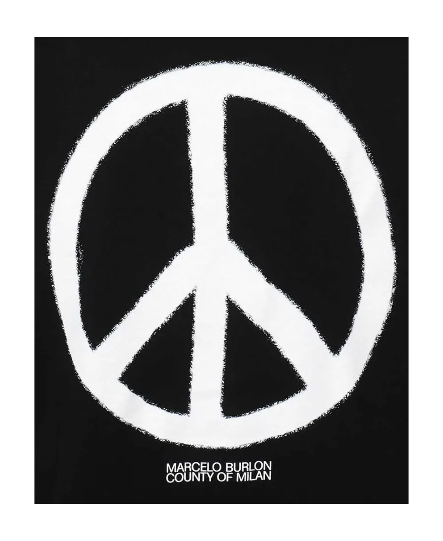County Of Milan Crewneck Peace-Logo T-Shirt