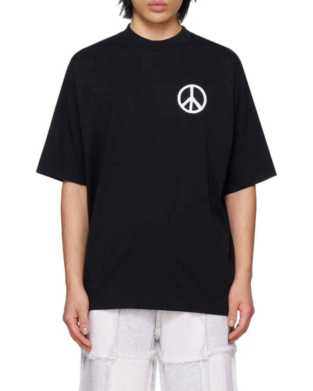 County Of Milan Crewneck Peace-Logo T-Shirt