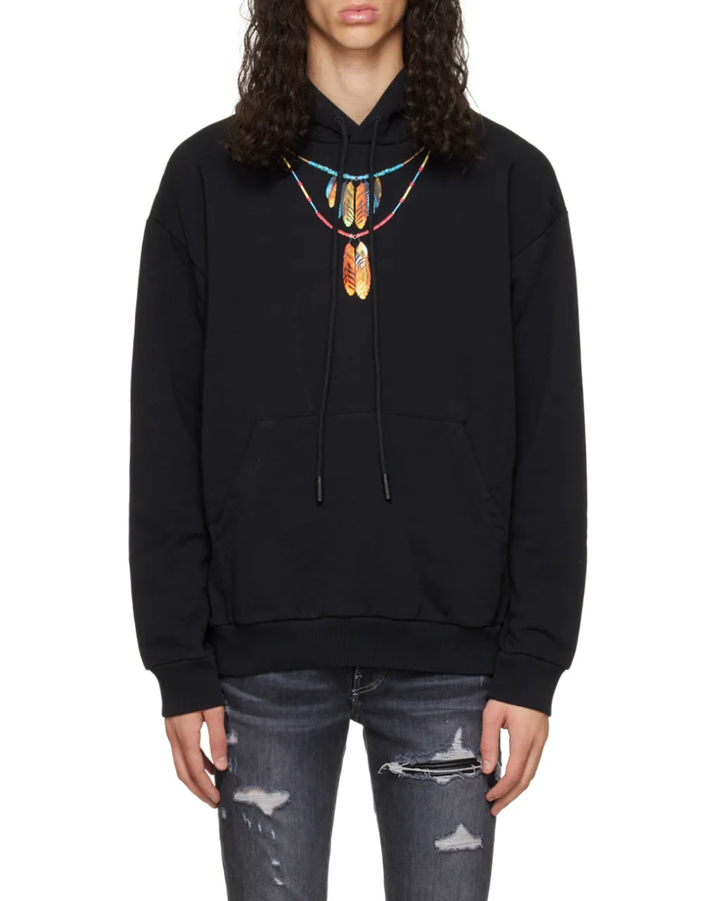 Graphic-Printed Drawstring Hoodie