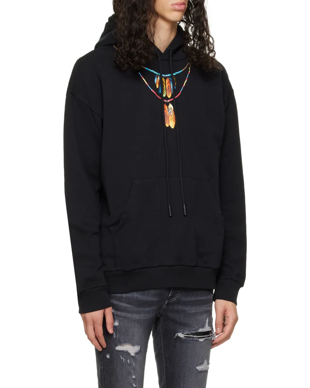 Graphic-Printed Drawstring Hoodie
