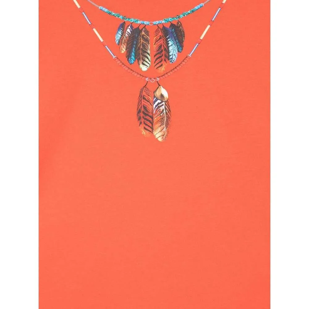 Feather-Necklace Print T-Shirt