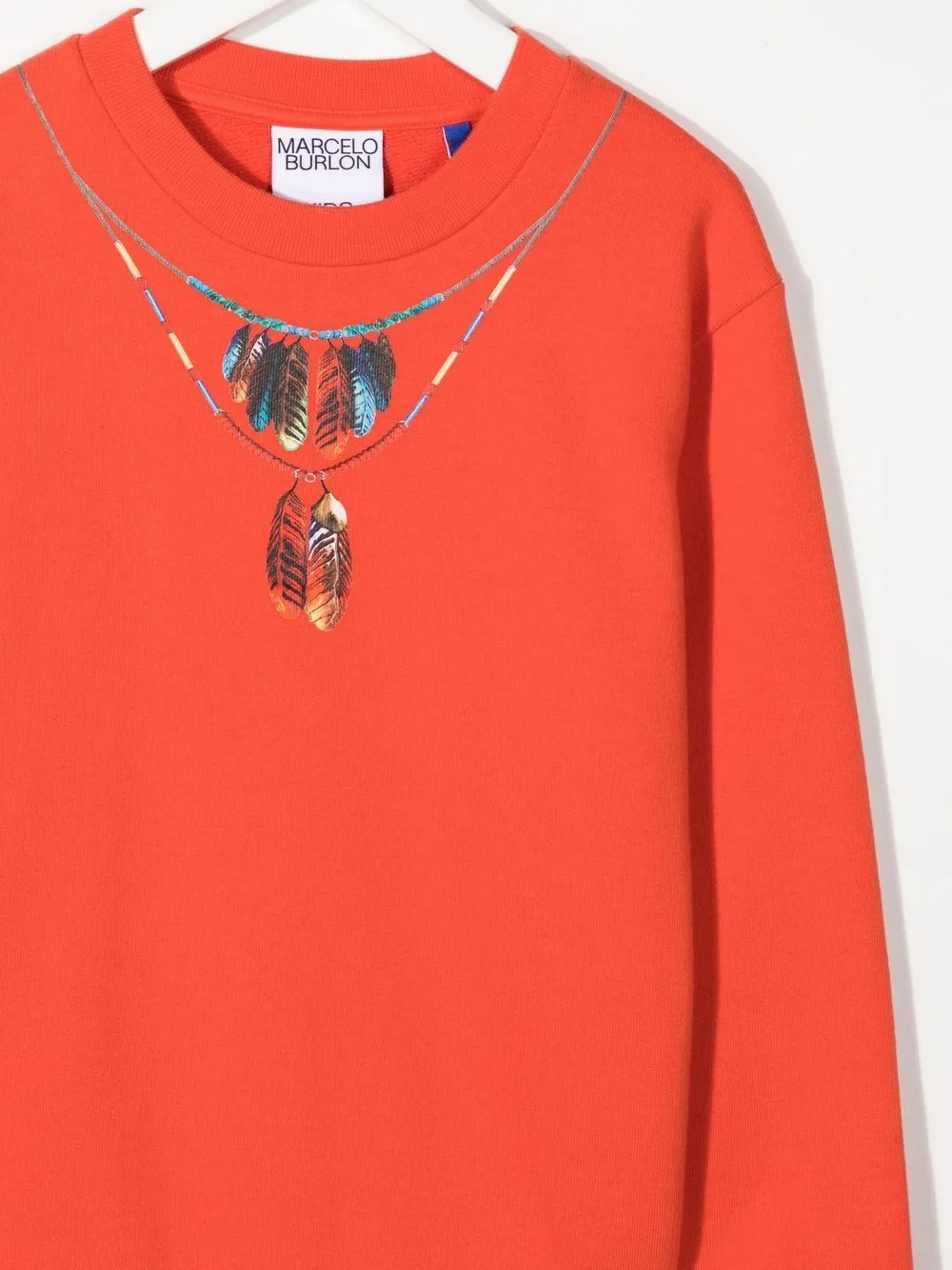 Feather Necklace Print Sweatshirt