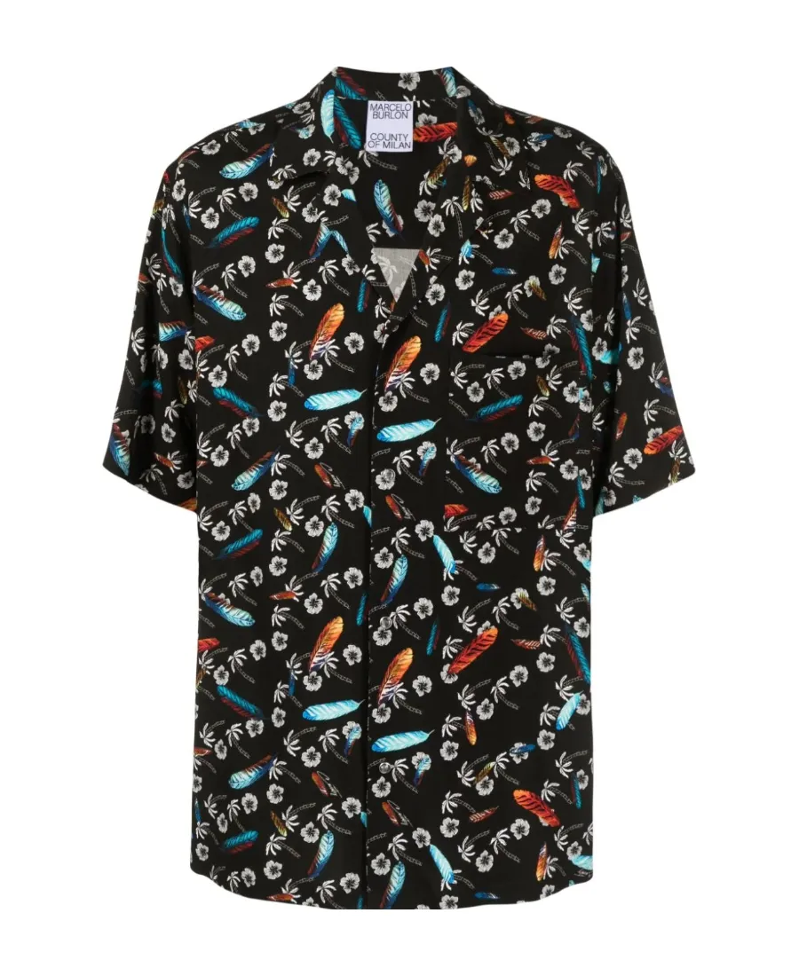 Floral Printed Short-Sleeved Shirt