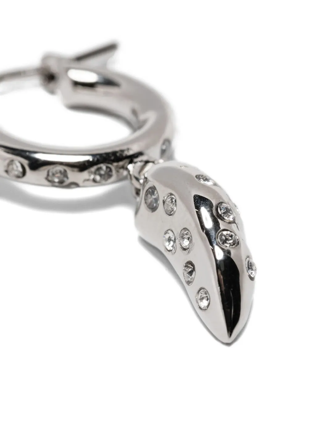 Crystal-Embellished Hoop Earrings