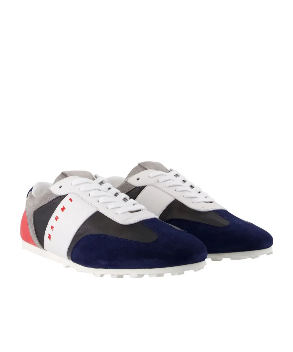 Black Leather And Multicolour Suede Sneaker