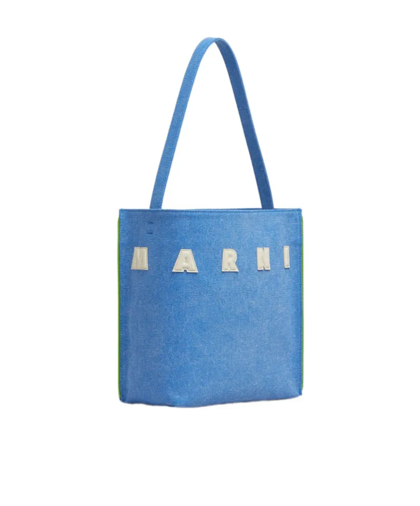 Logo-Patch Top Handle Tote Bag