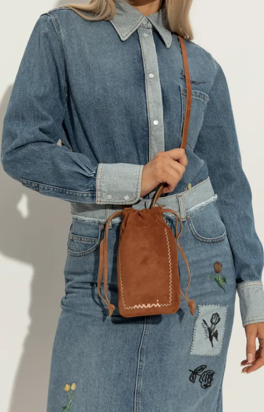 Logo Detailed Drawstring Phone Case