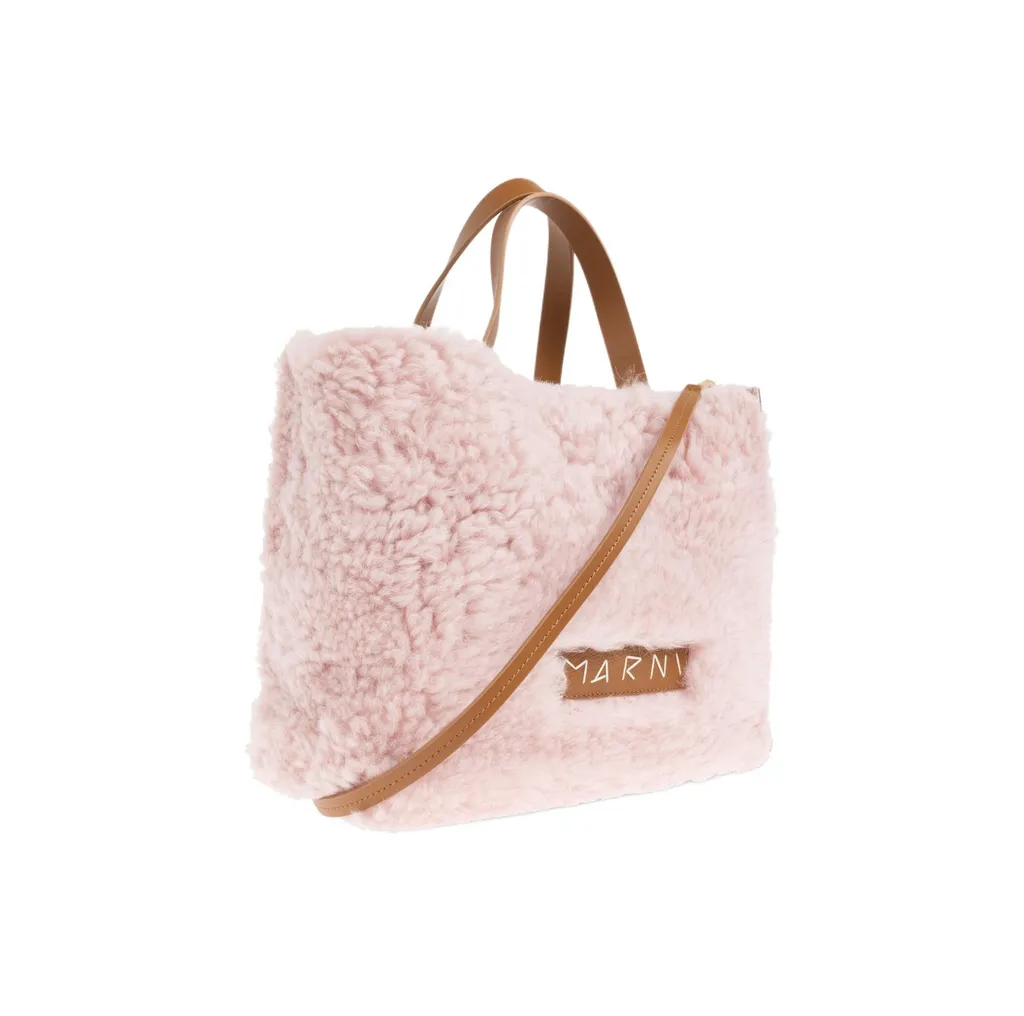Fur-Trimmed Tote Bag