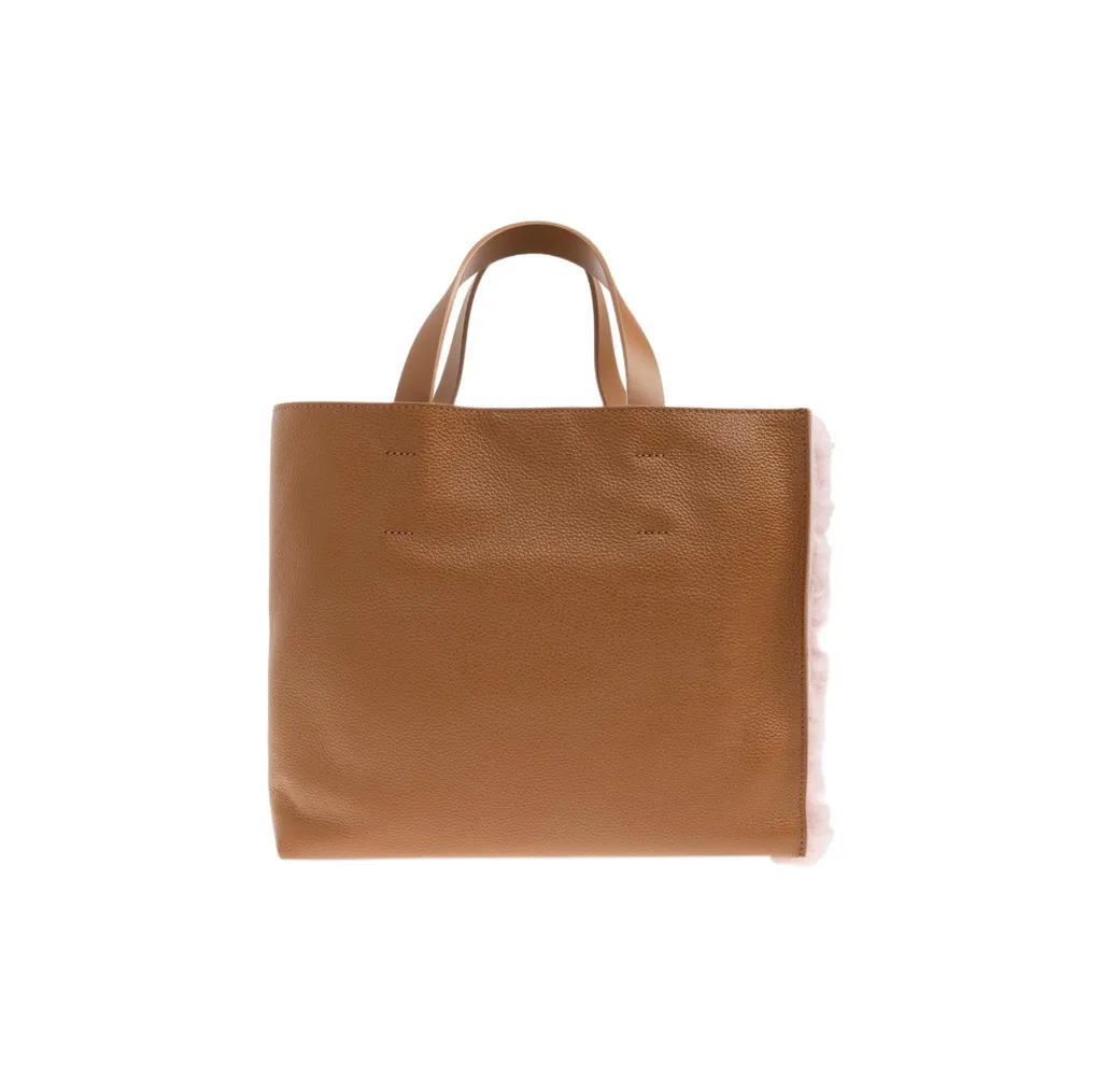 Fur-Trimmed Tote Bag