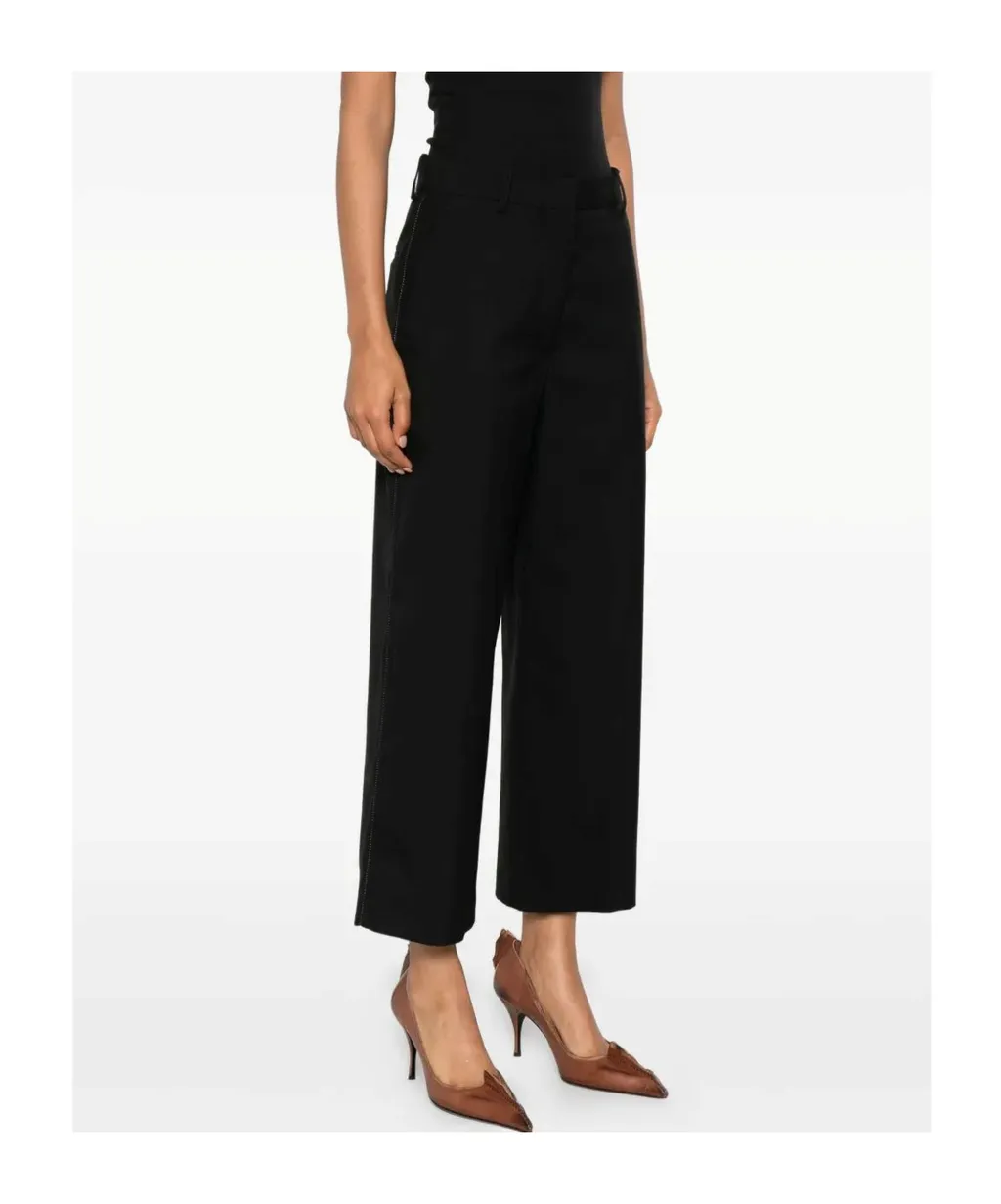 Side-Pockets Straight Trousers
