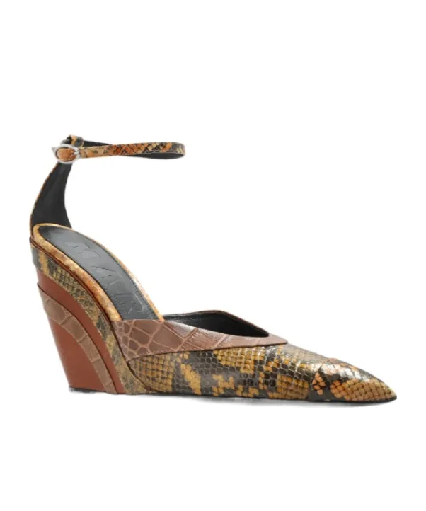 Pointed-Toe Wedge With Mixed Animal Print