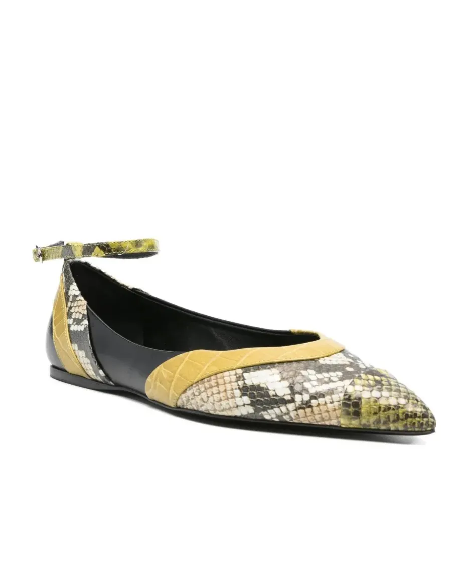 Leather Pointed-Toe Ballerina