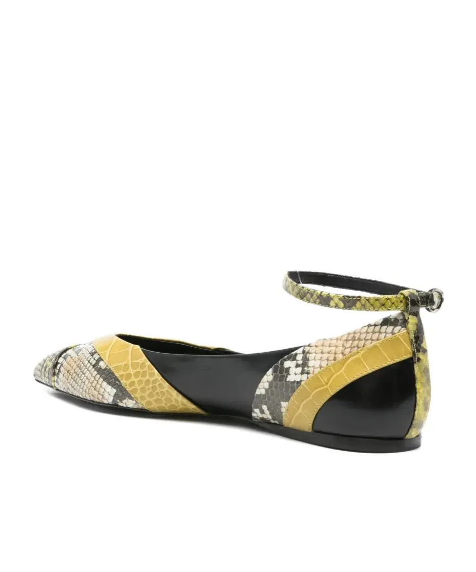 Leather Pointed-Toe Ballerina