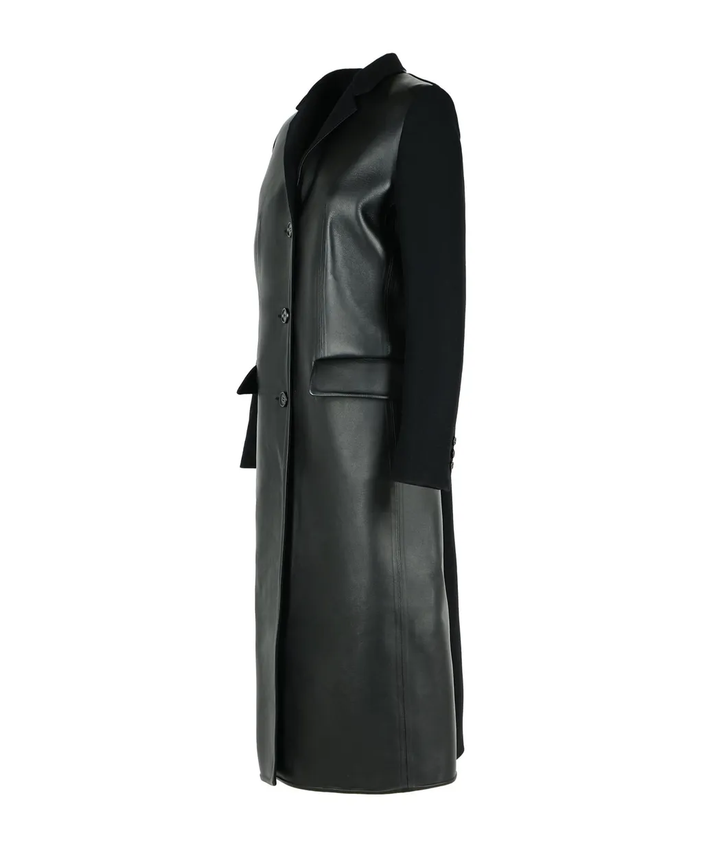 Button-Up Leather Coat