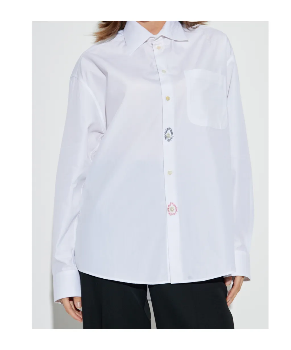 Embroidered-Detail Cotton Shirt