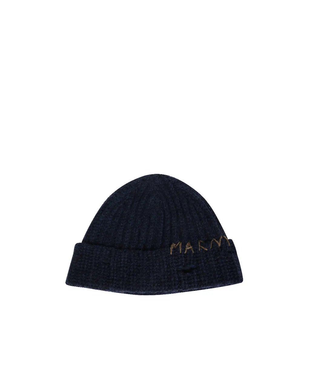 Hand-Stitched Logo Ribbed Beanie