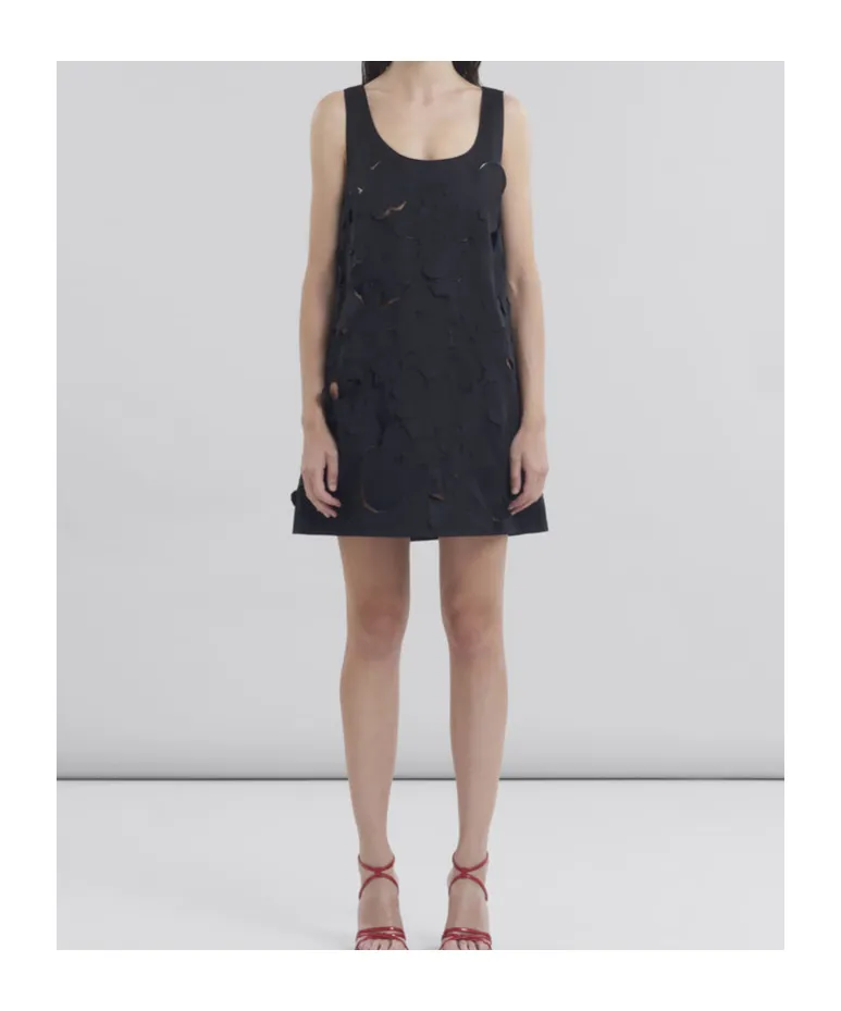 Cut Out Detailed Flared Duchess Satin Dress