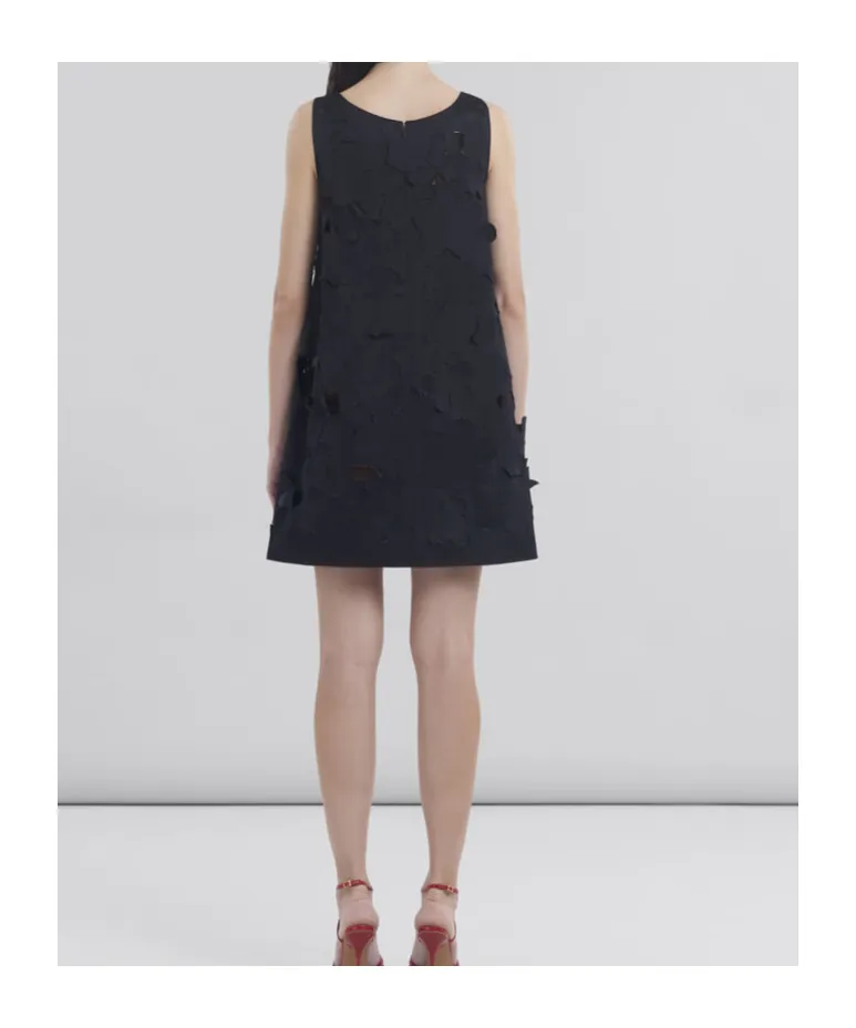 Cut Out Detailed Flared Duchess Satin Dress