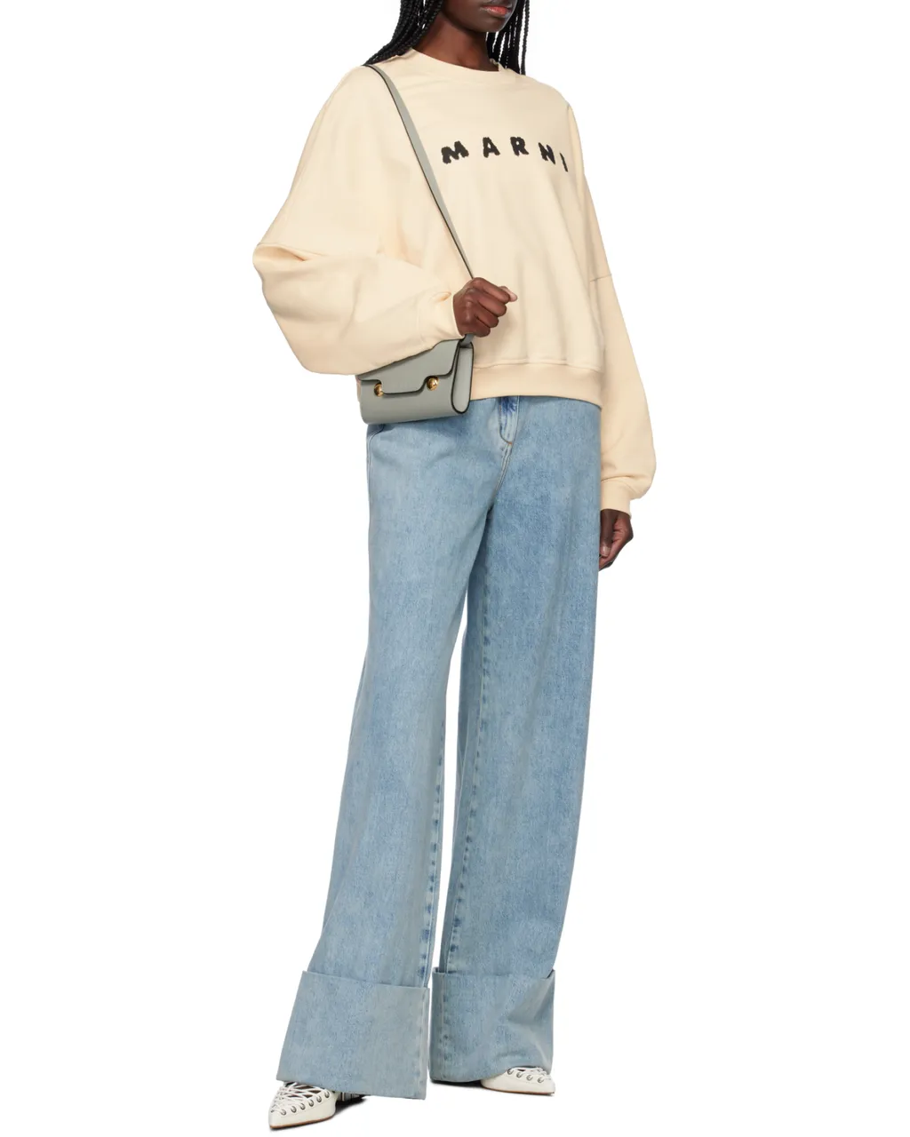 Logo Printed Drop Shoulder Sweatshirt