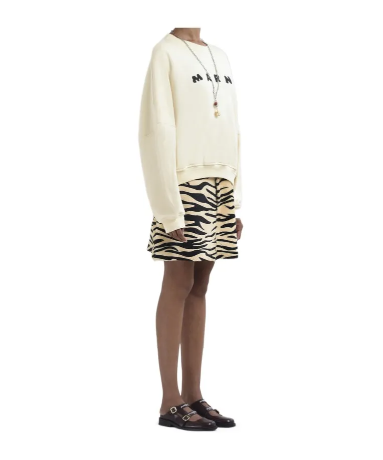 Logo Printed Drop Shoulder Sweatshirt