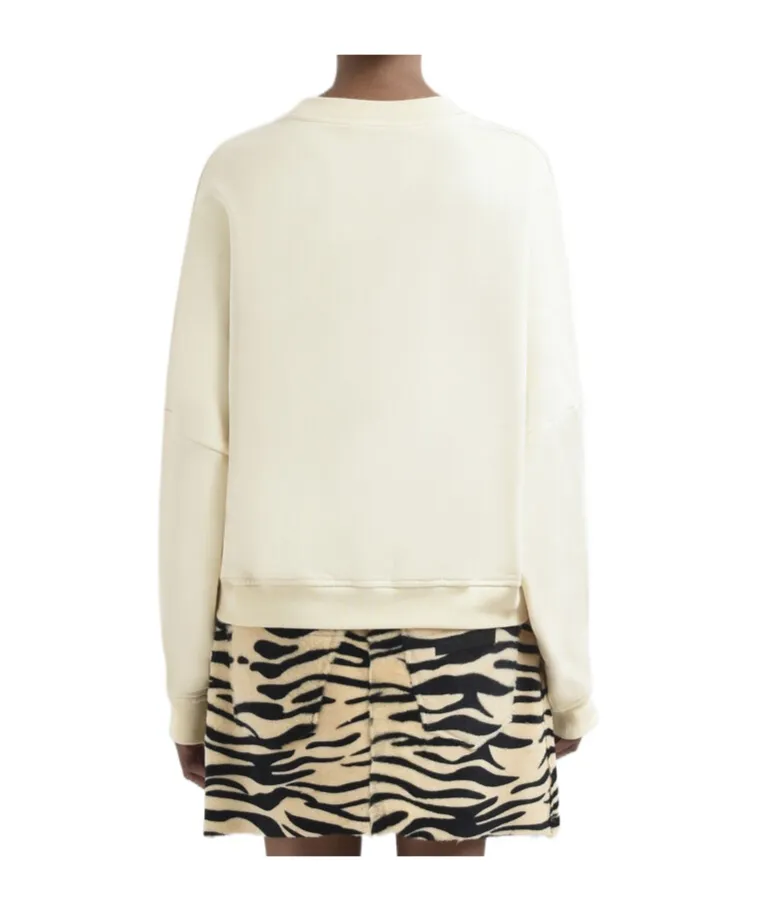 Logo Printed Drop Shoulder Sweatshirt