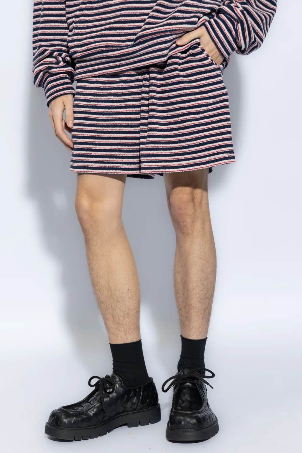 Striped Knee-Length Shorts
