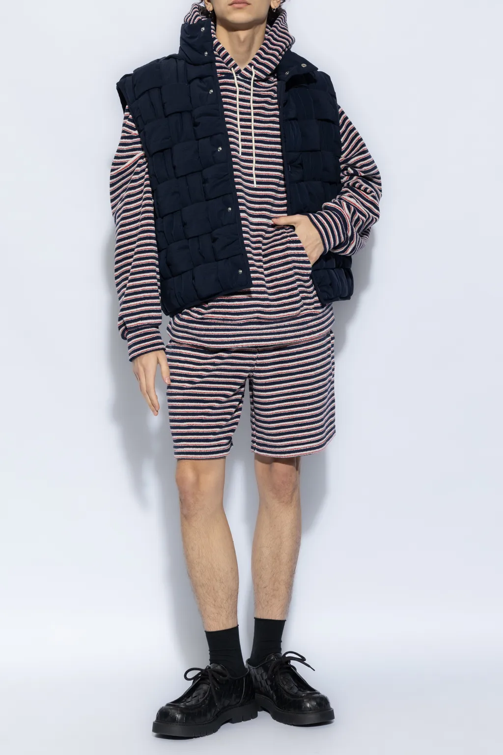 Striped Knee-Length Shorts