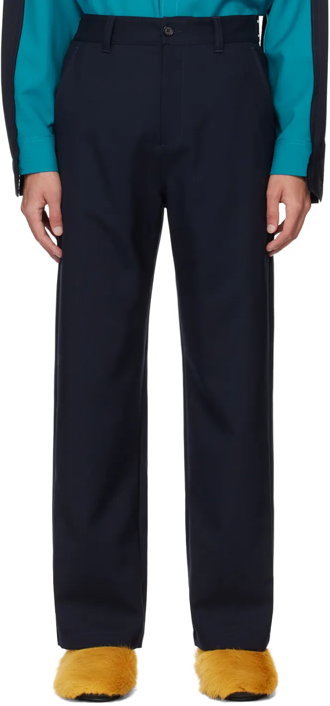 Mid-Rise Logo-Waistband Trousers