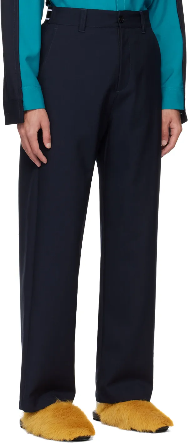 Mid-Rise Logo-Waistband Trousers