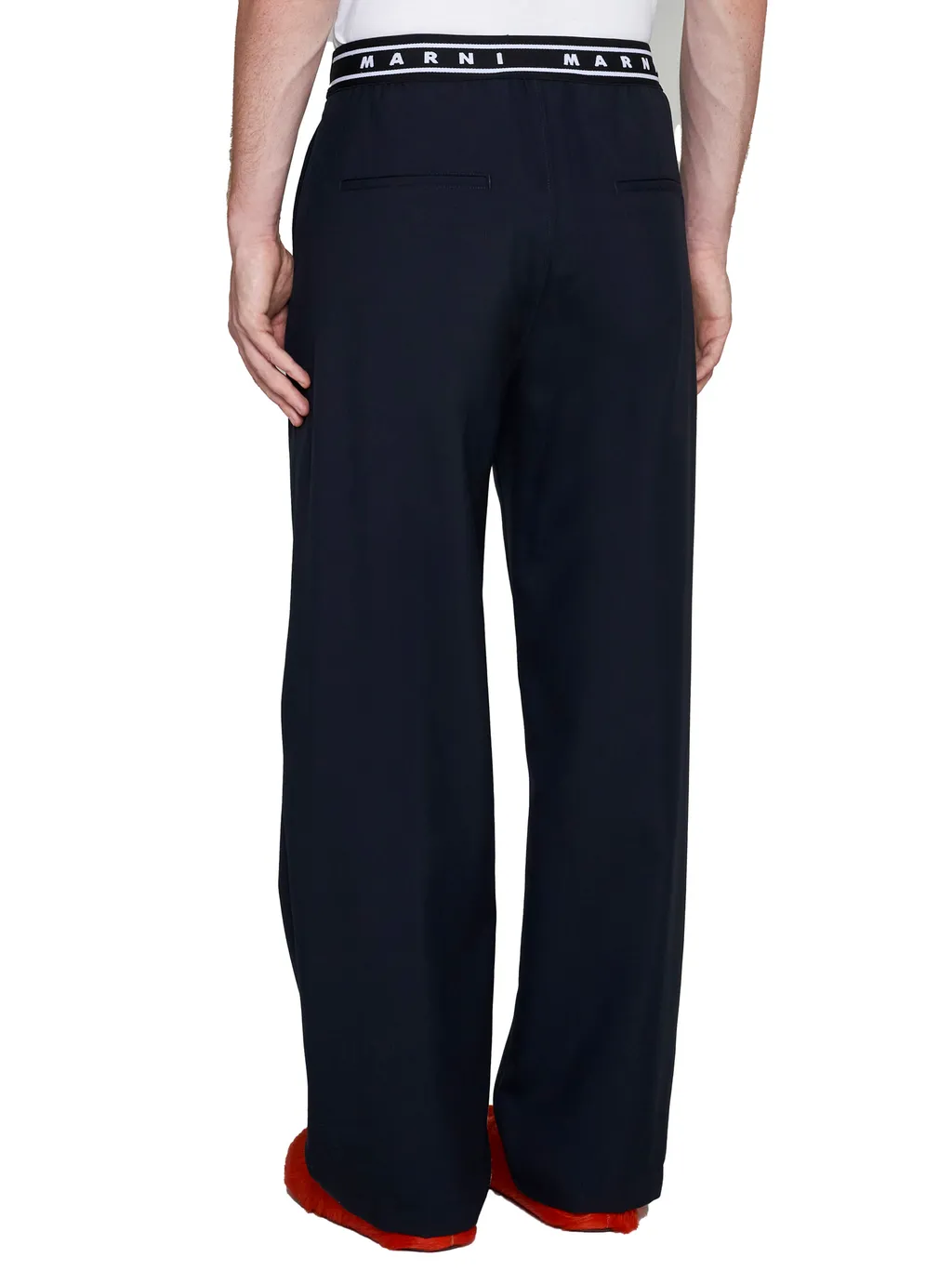 Mid-Rise Logo-Waistband Trousers
