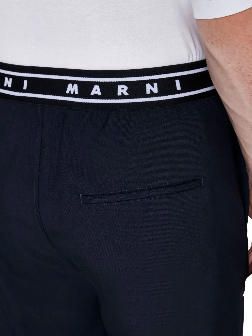 Mid-Rise Logo-Waistband Trousers