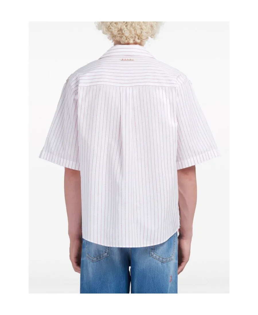 Short-Sleeved Mix Printed Panelled Shirt