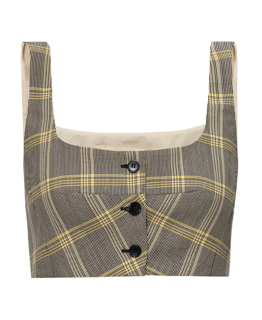 Check Pattern Cropped Tank Top