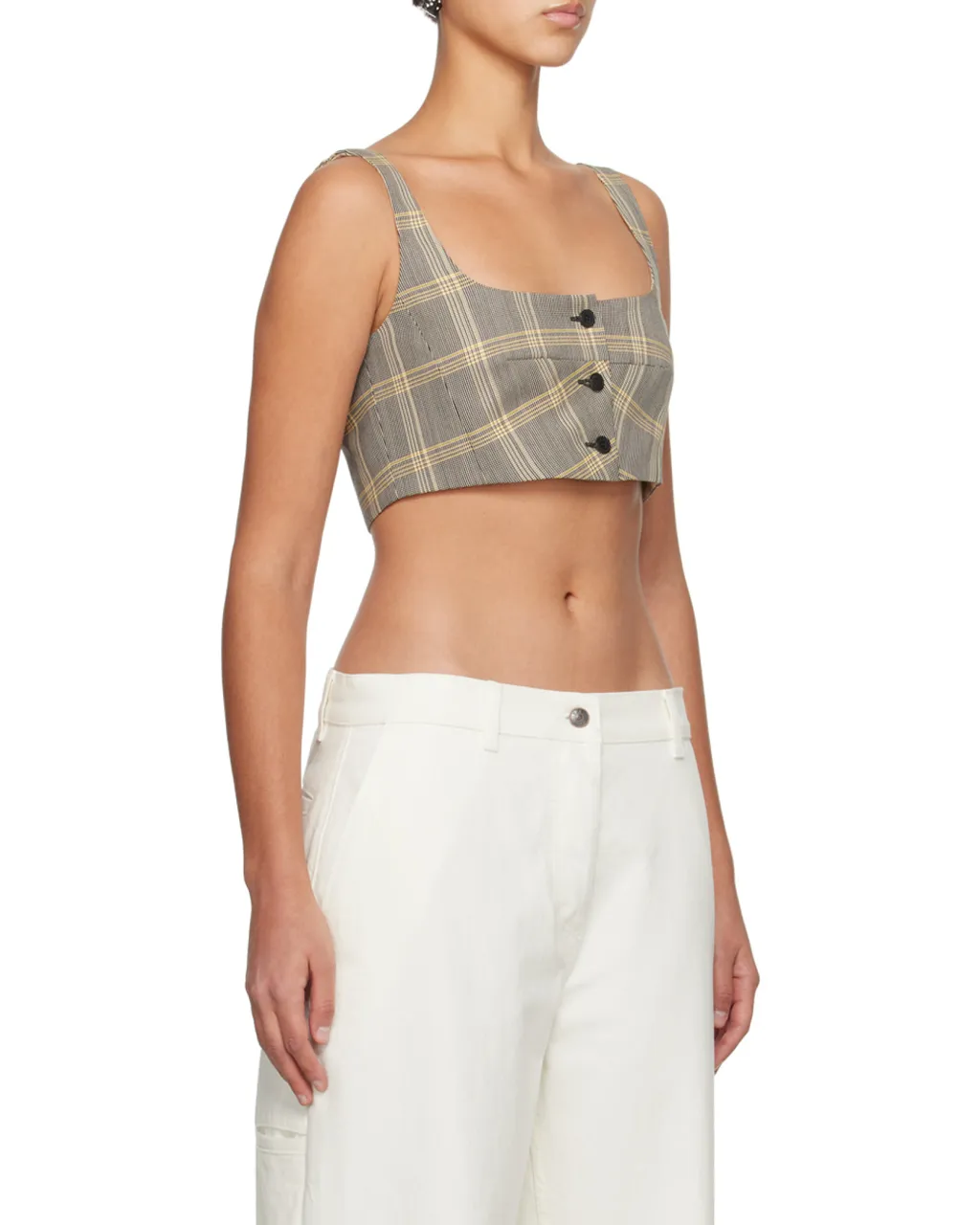 Check Pattern Cropped Tank Top