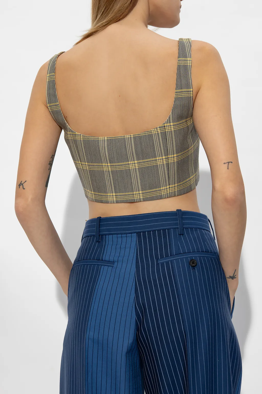 Check Pattern Cropped Tank Top