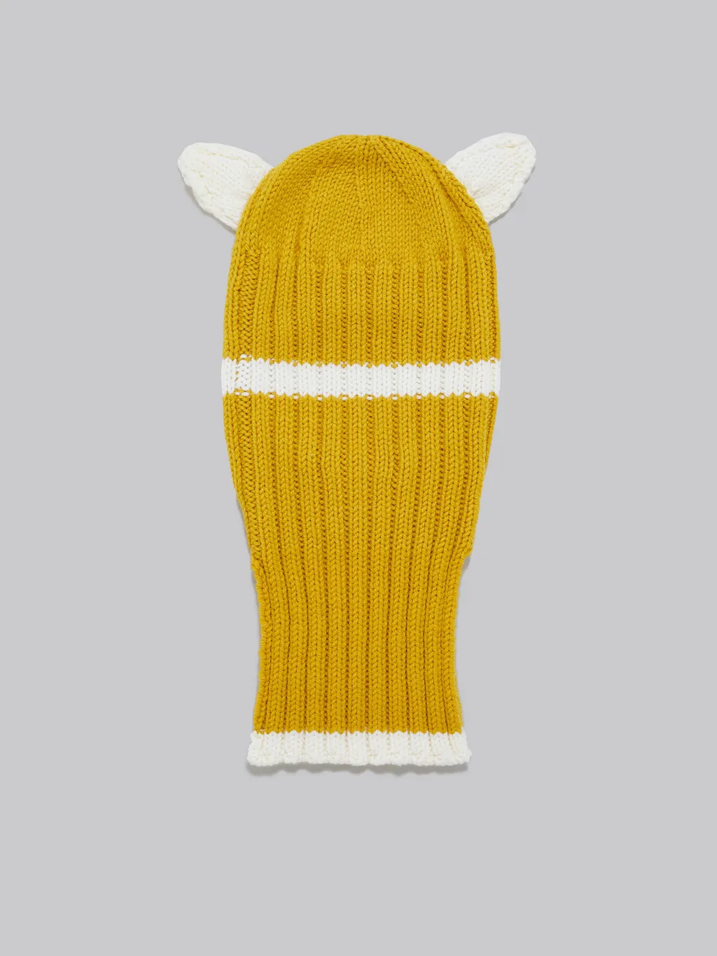 Yellow Wool Balaclava With Ears