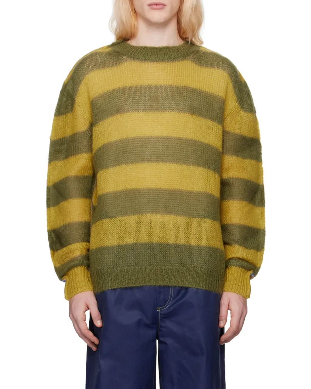 Mohair And Wool Jumper With Mixed Stripes