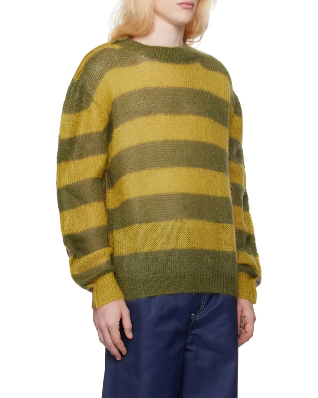 Mohair And Wool Jumper With Mixed Stripes