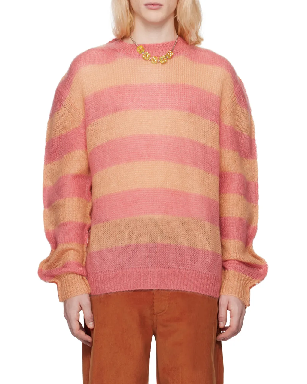 Stripe-Print Knit Jumper