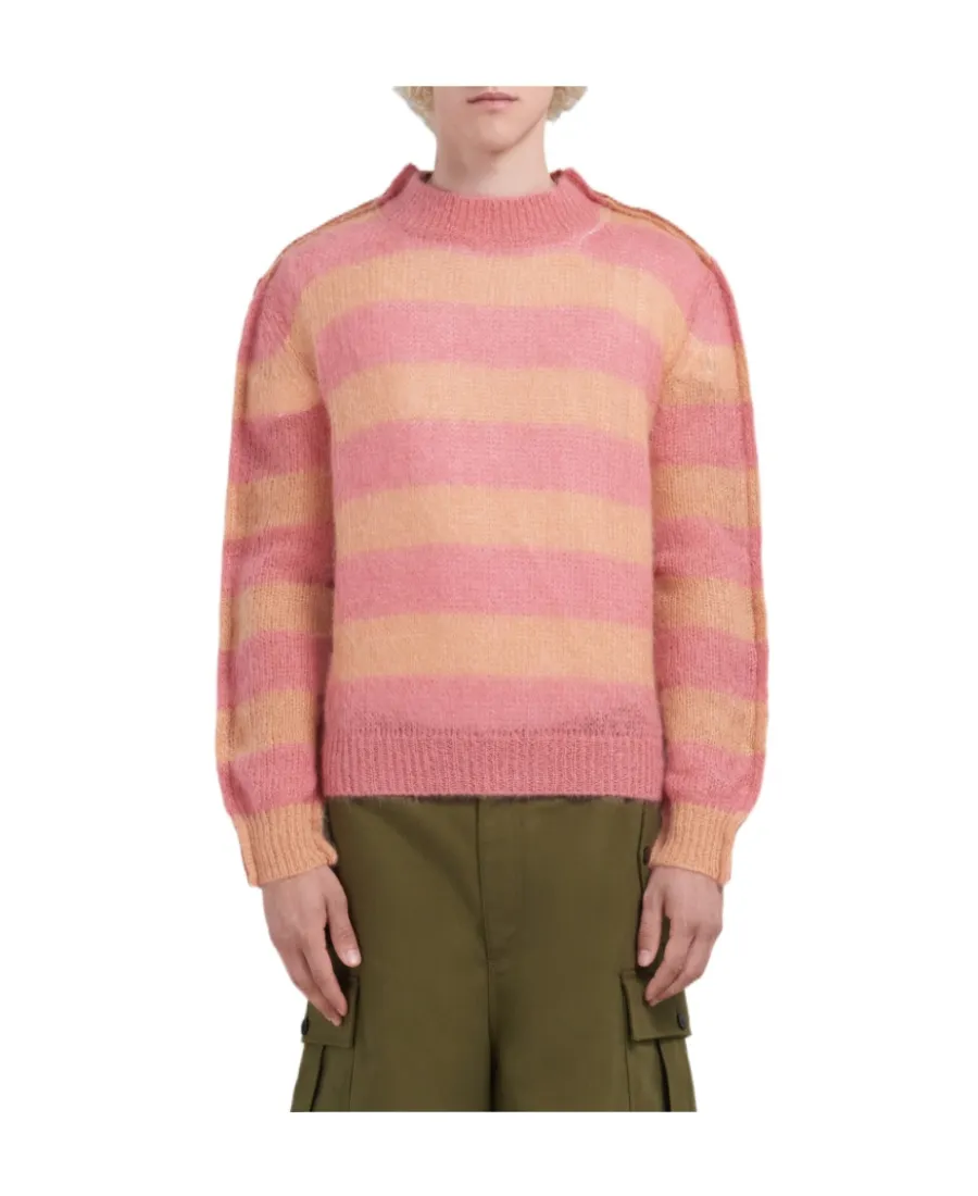 Stripe-Print Knit Jumper
