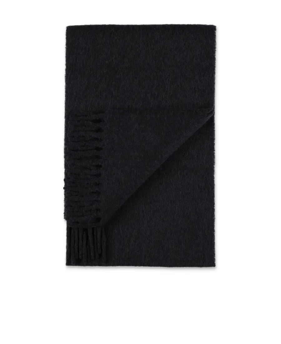 Logo Patch Fringed Scarf