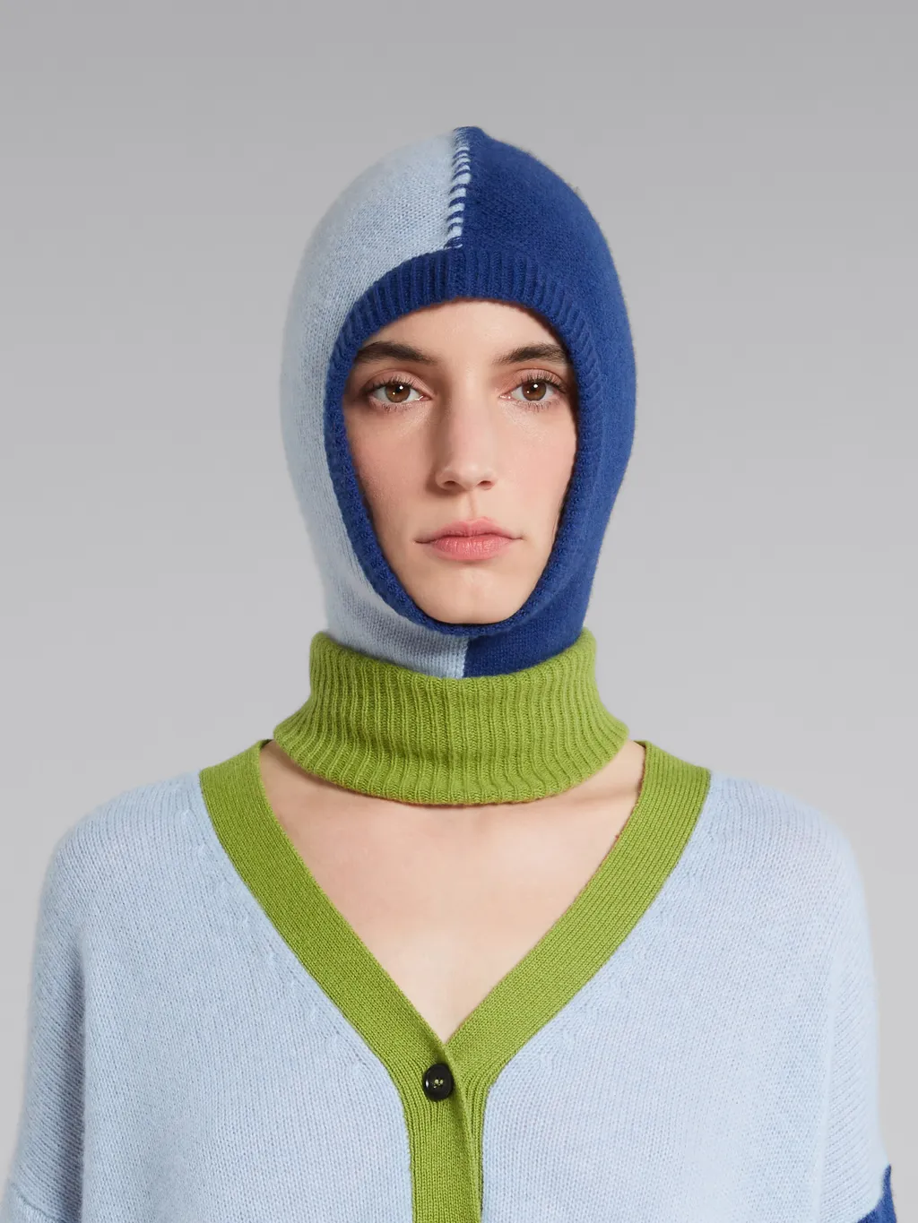 Colour-Block Cashmere Balaclava