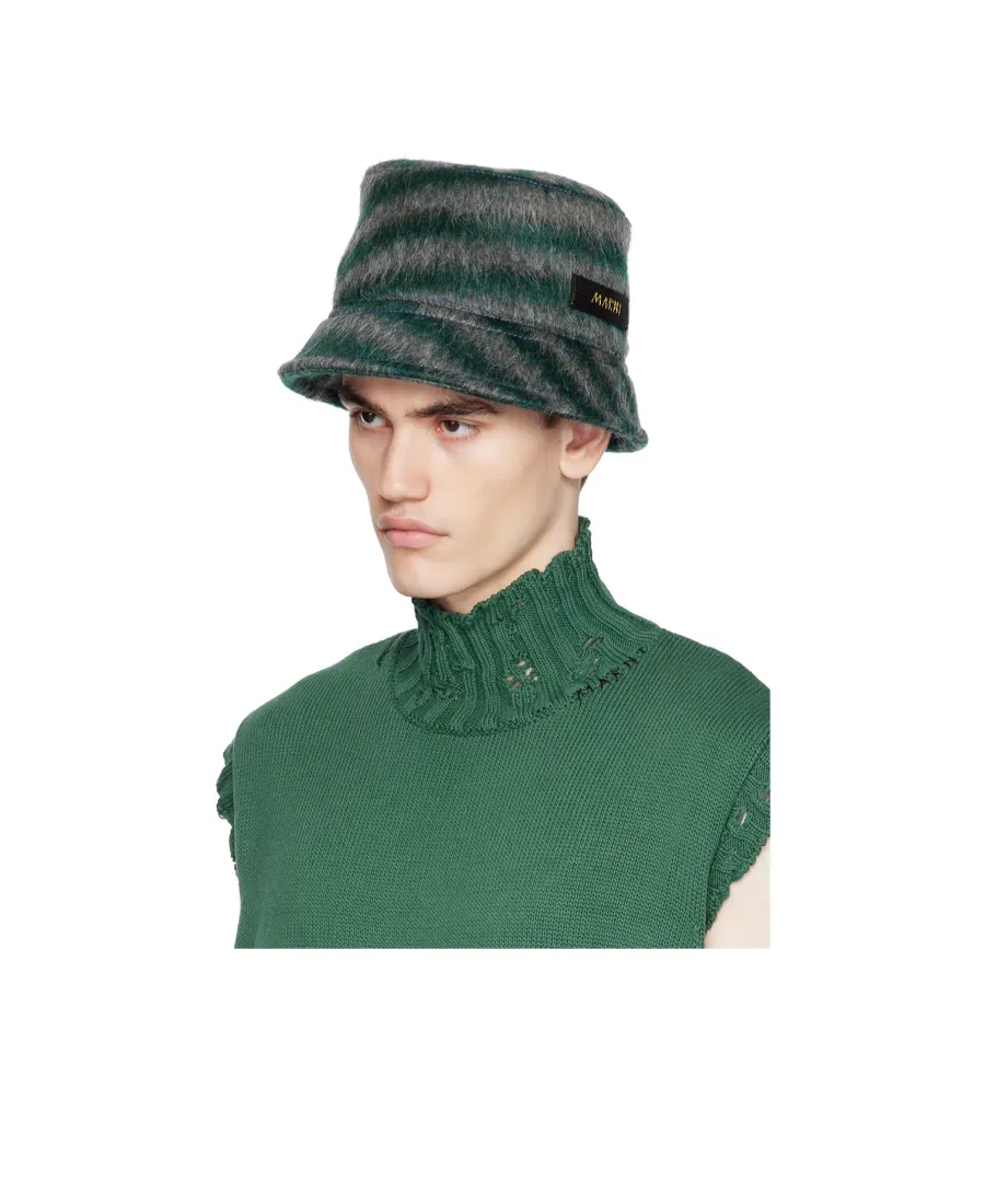 Logo Striped Fisherman's Hat
