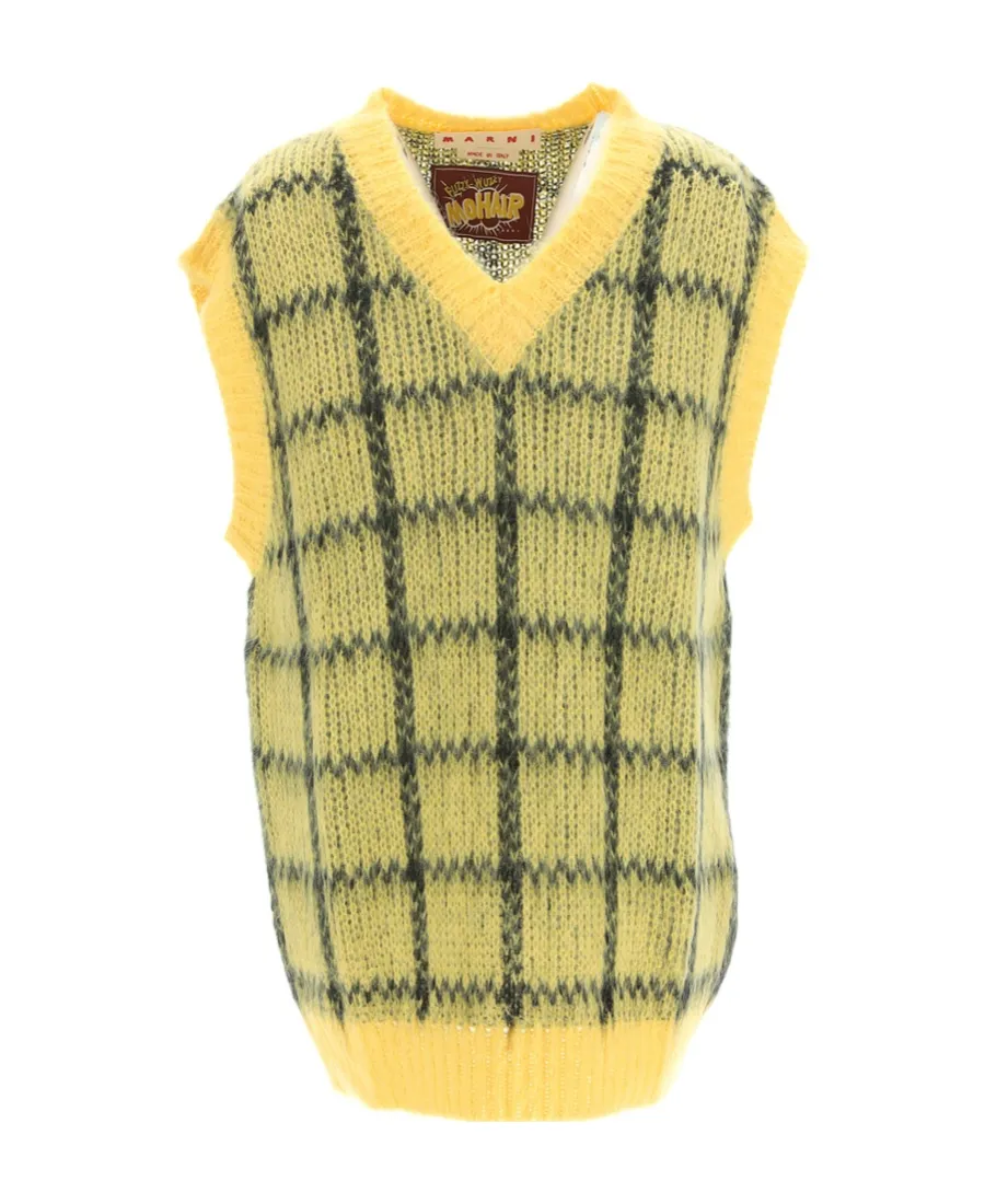 Checked Sleeveless Jumper