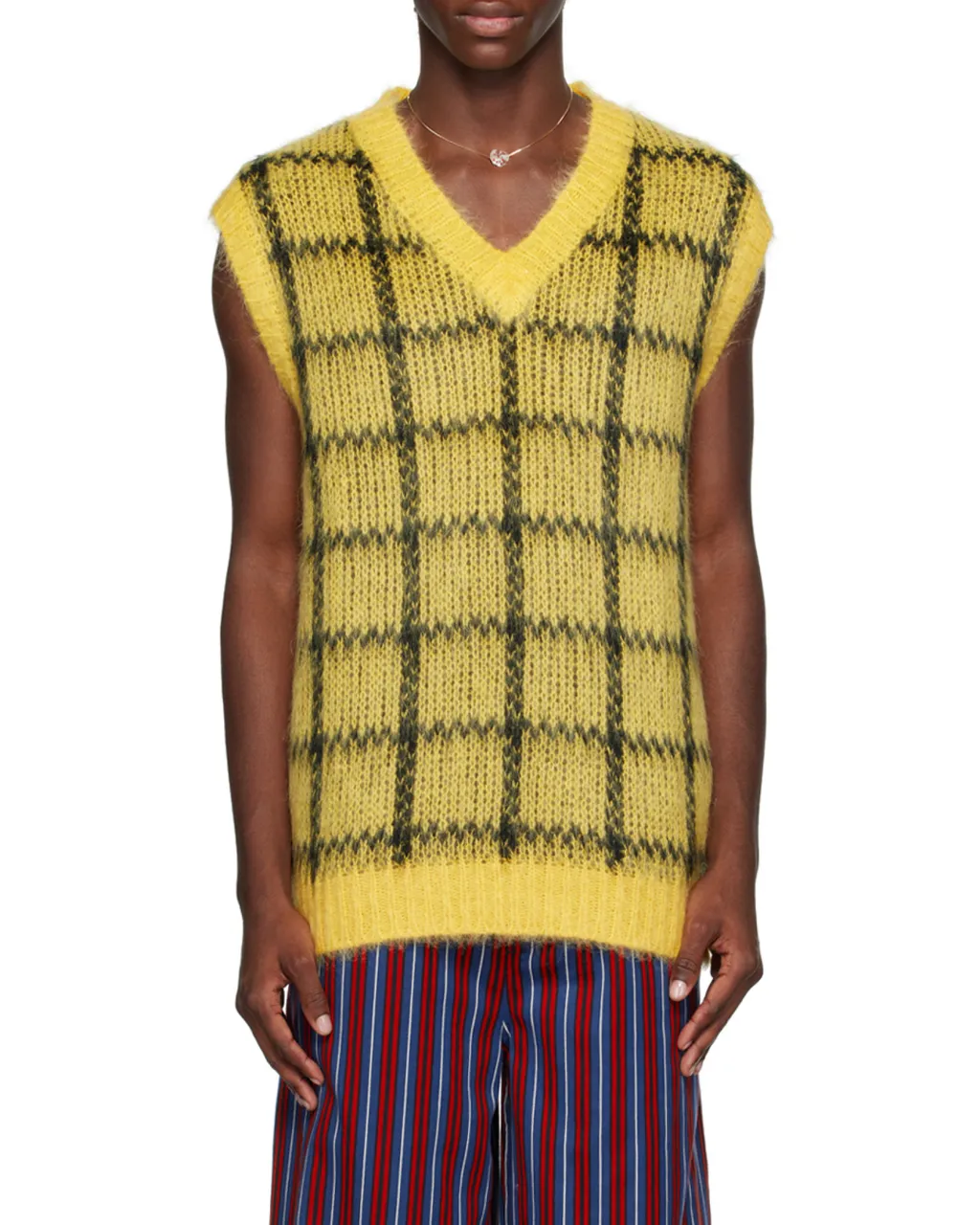 Checked Sleeveless Jumper