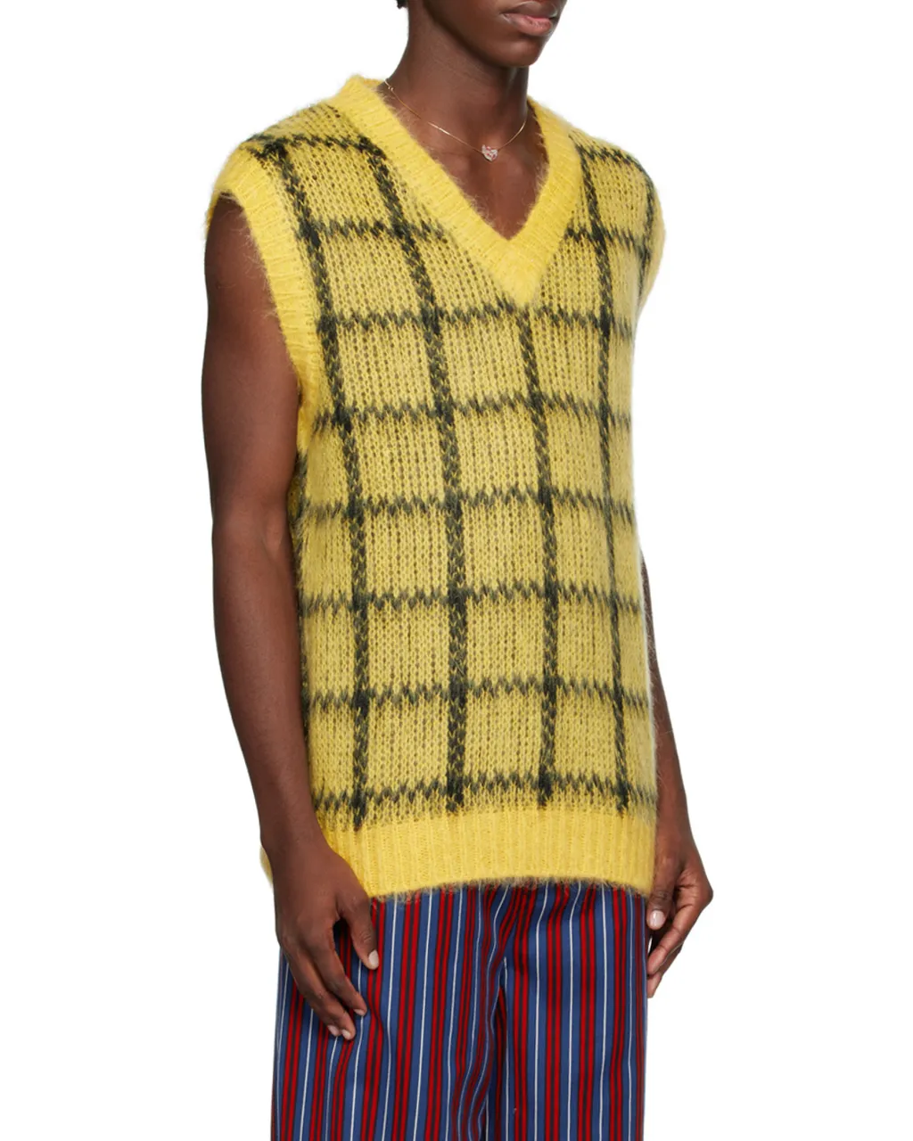 Checked Sleeveless Jumper