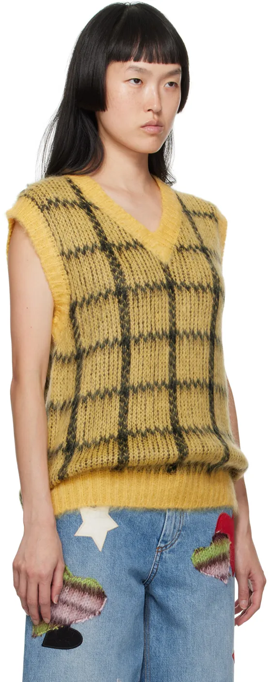 Checked Sleeveless Jumper