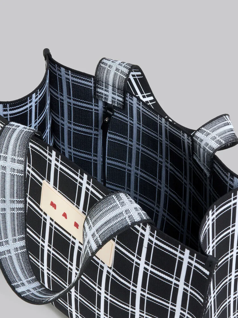 Logo Patch Checked Tote Bag