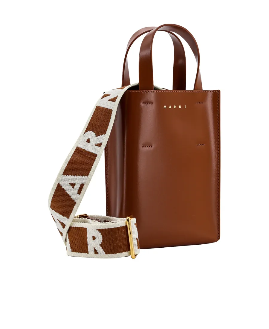 Logo Printed Top Handle Bag