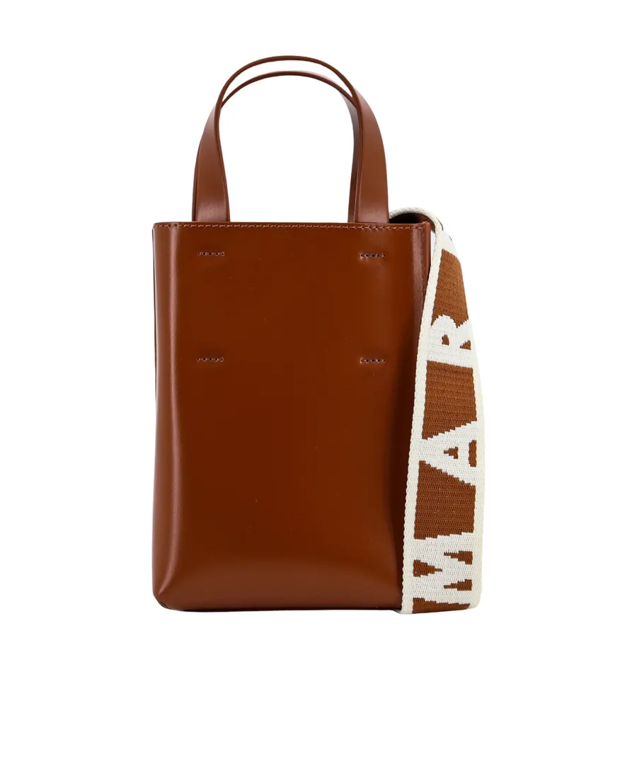 Logo Printed Top Handle Bag